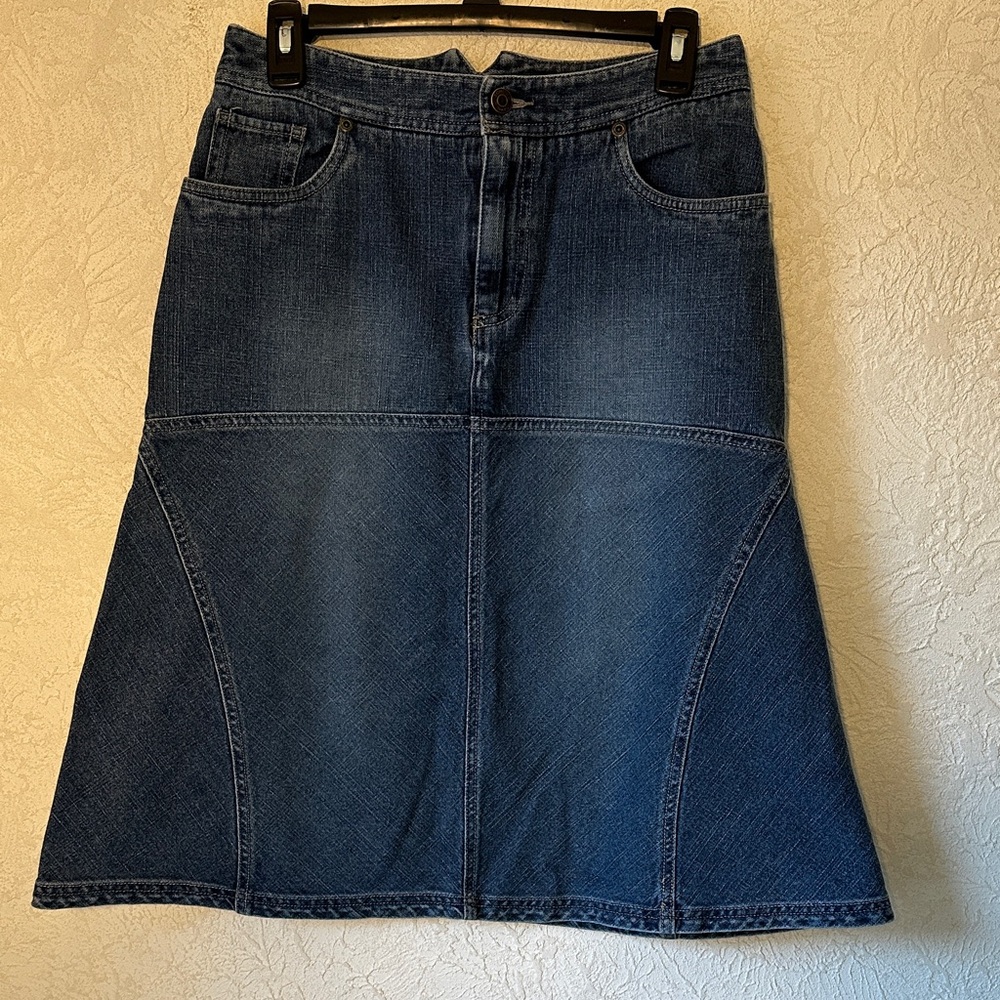 Flare A-line Blue Denim Jean Skirt